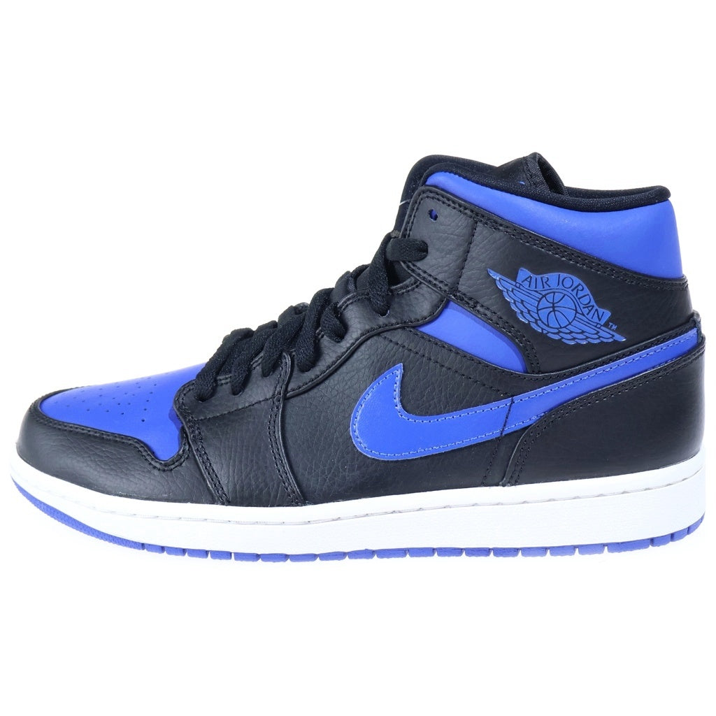 NIKE(ナイキ) AIR JORDAN 1 MID BLACK BLUE エアジョーダン1 ミッドカットスニーカー ブラック/ブルー US9.5/27.5cm 554724-068