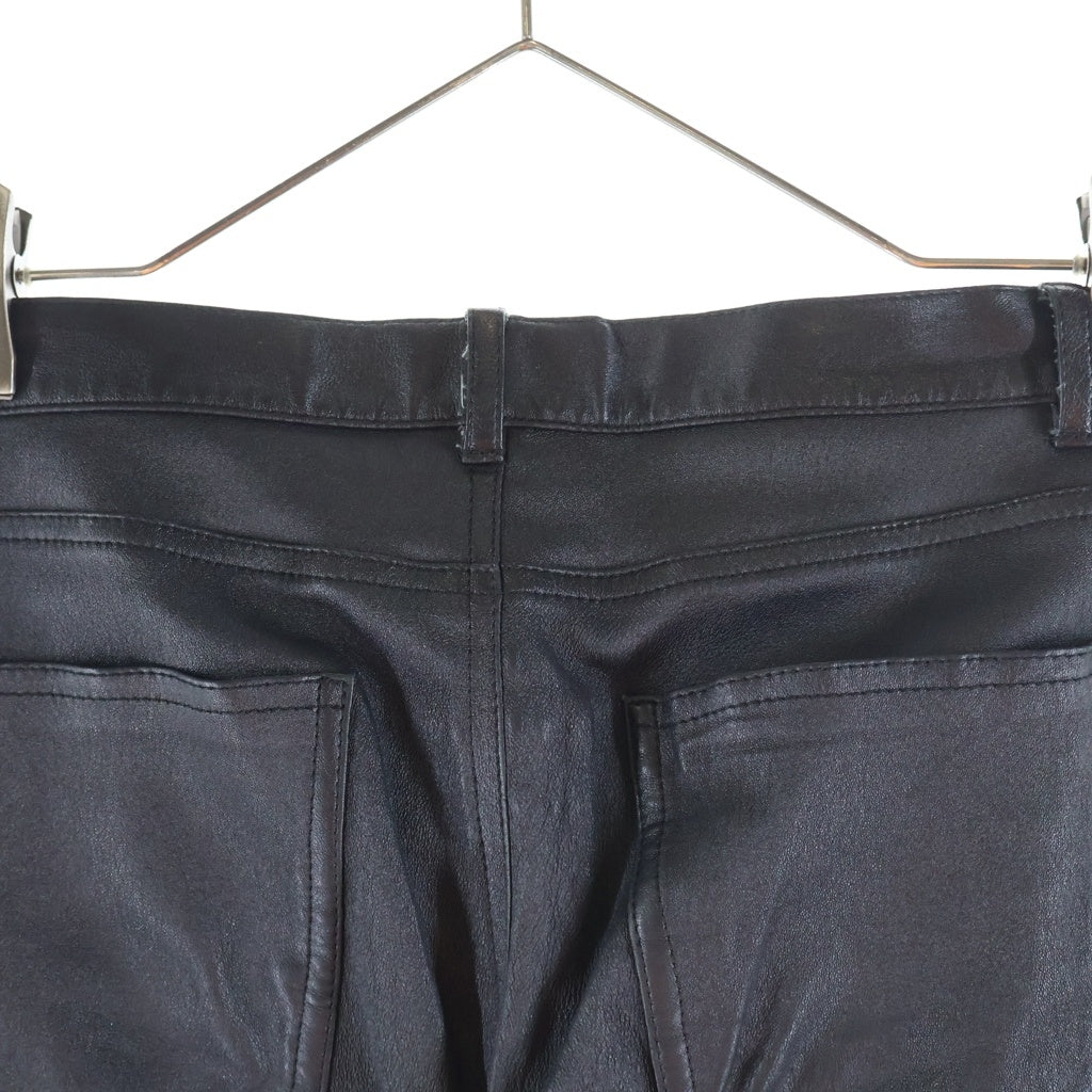 SAINT LAURENT PARIS(サンローランパリ) 22SS LAMB LEATHER SKINNY LONG PANTS ラムレザー スキニーパンツ トラウザー ブラック 484303 Y5RG2