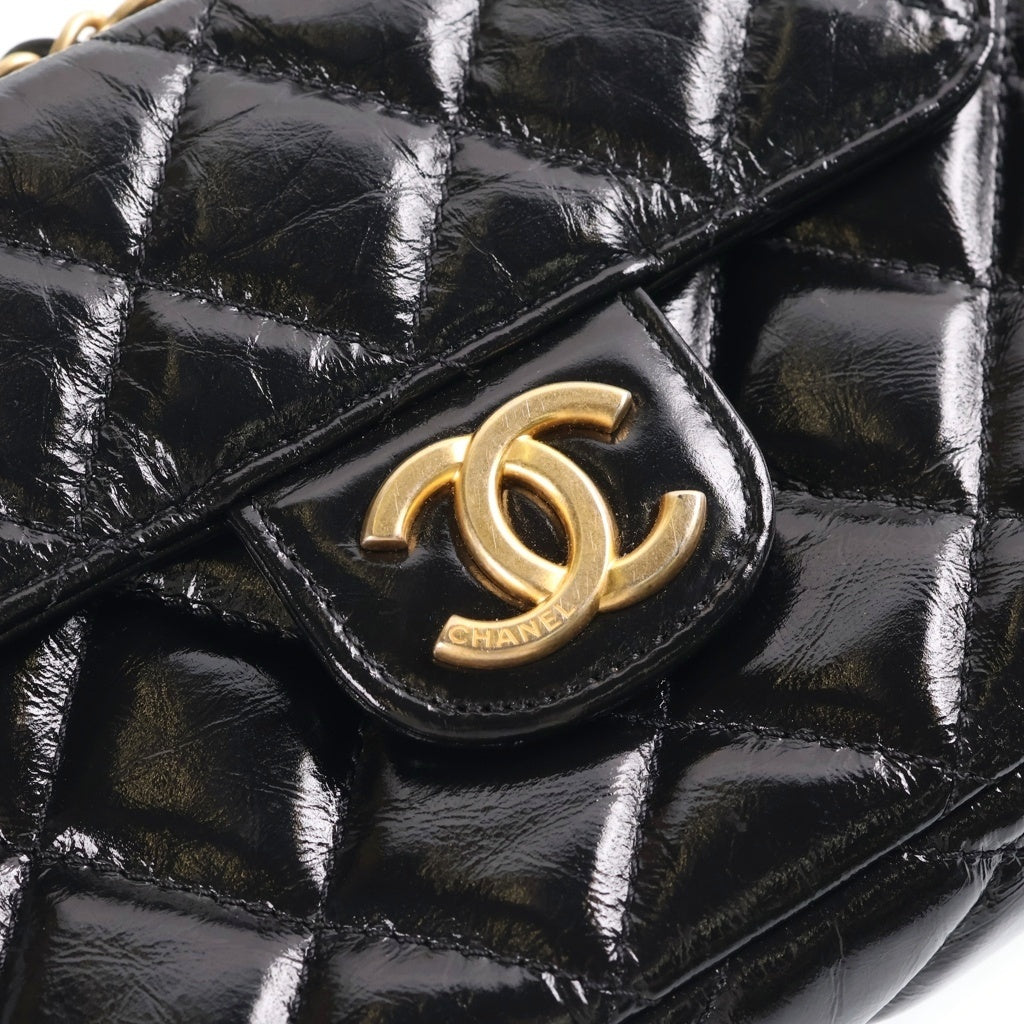 CHANEL(シャネル) スモールホーボーバッグ チェーンショルダーバッグ ブラック カーフスキン プレートシリアル AS4323 ゴールド金具 レディース