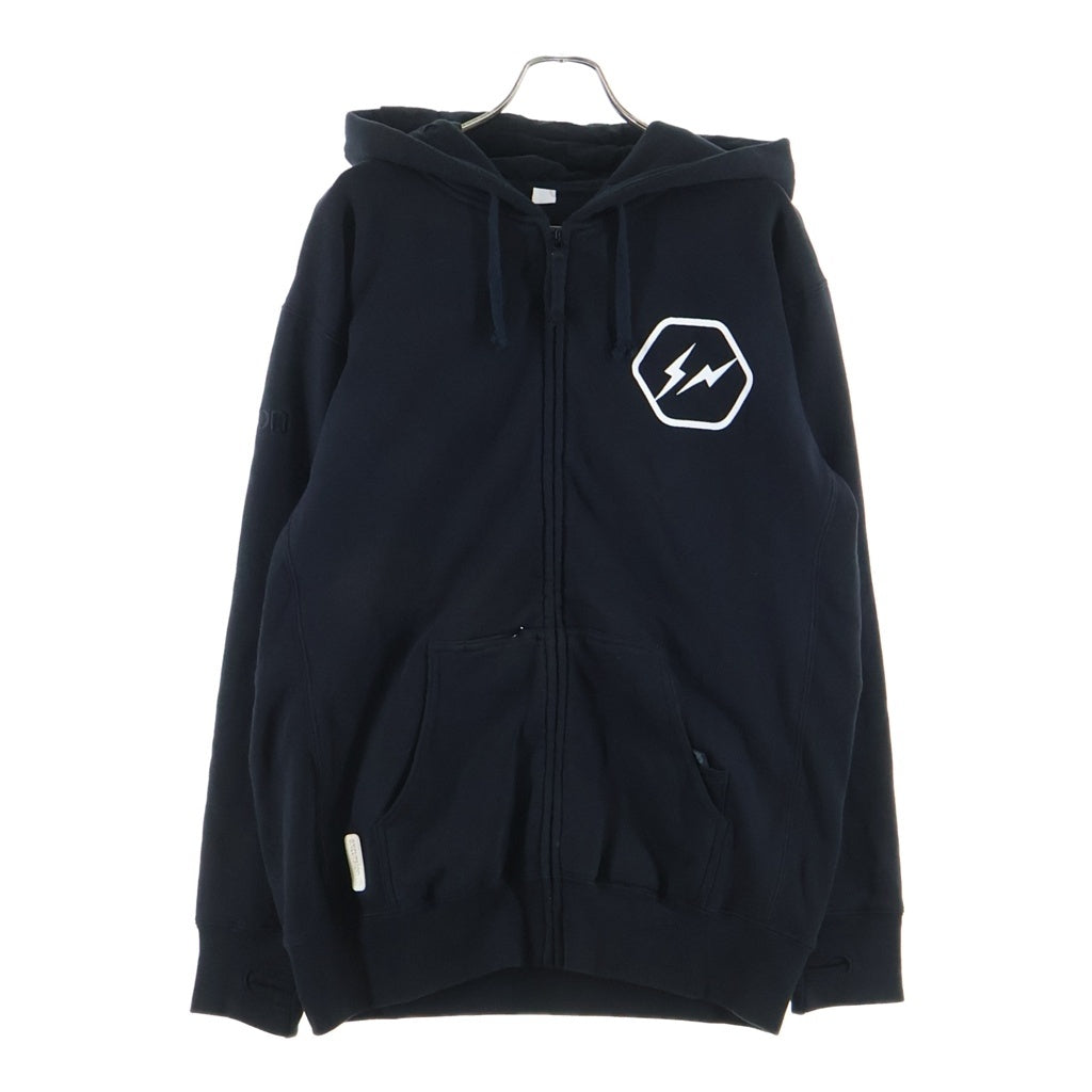 HEAD PORTER PLUS(ヘッド ポーター プラス) ×BUTON SLEEPER HOODIE バートン ロゴプリント スウェットジップパーカー ブラック