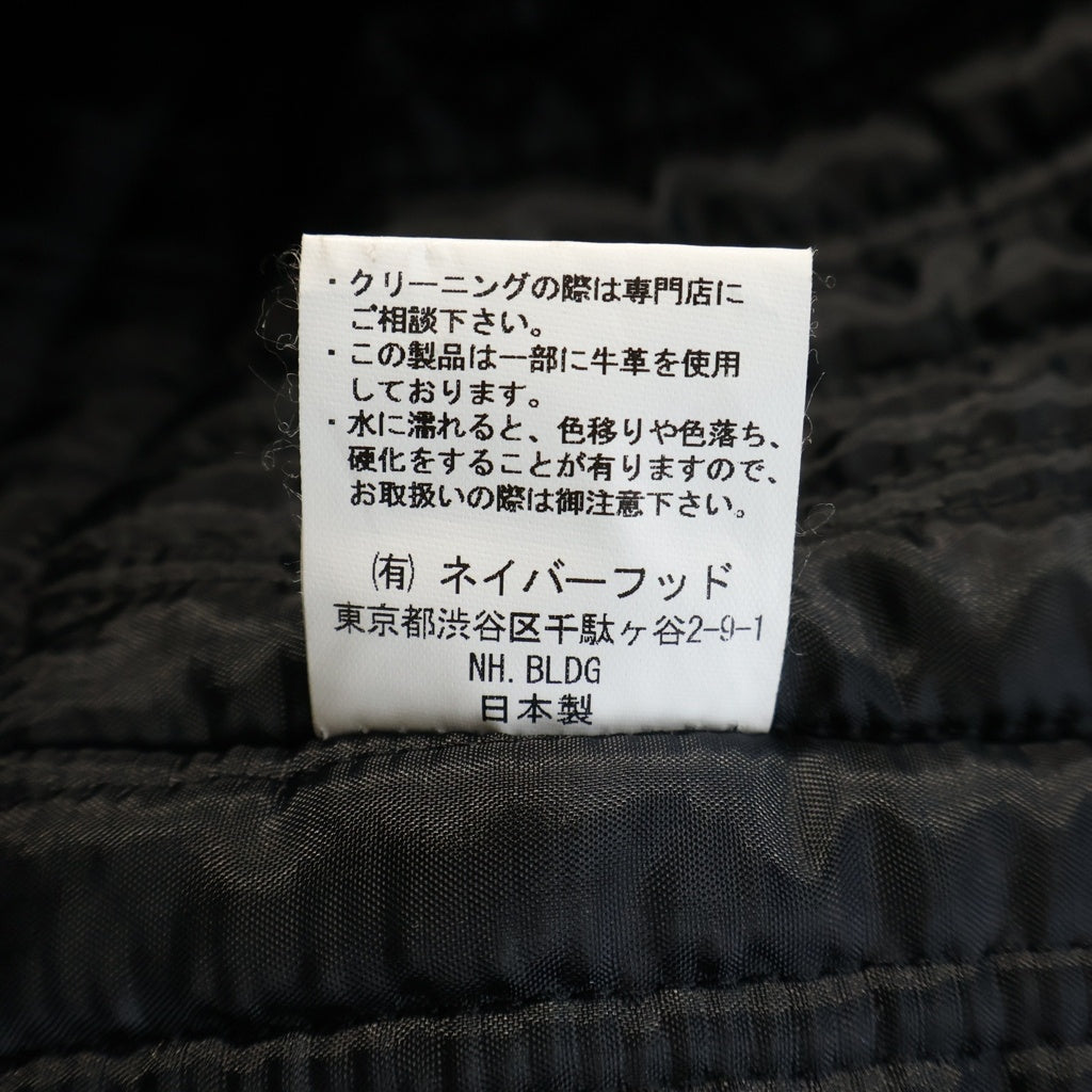 NEIGHBORHOOD(ネイバーフッド) 06AW POLICE N-JKT 中綿入り/襟レザー ナイロン ポリスジャケット ブラック SPNH-JK-11