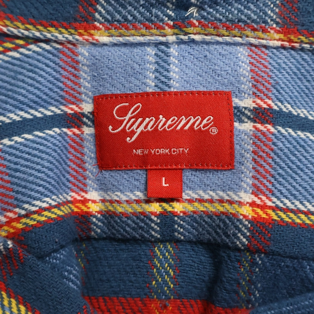 SUPREME(シュプリーム) 23SS Pullover Plaid Flannel Shirt プルオーバー フランネル長袖シャツ ブルー