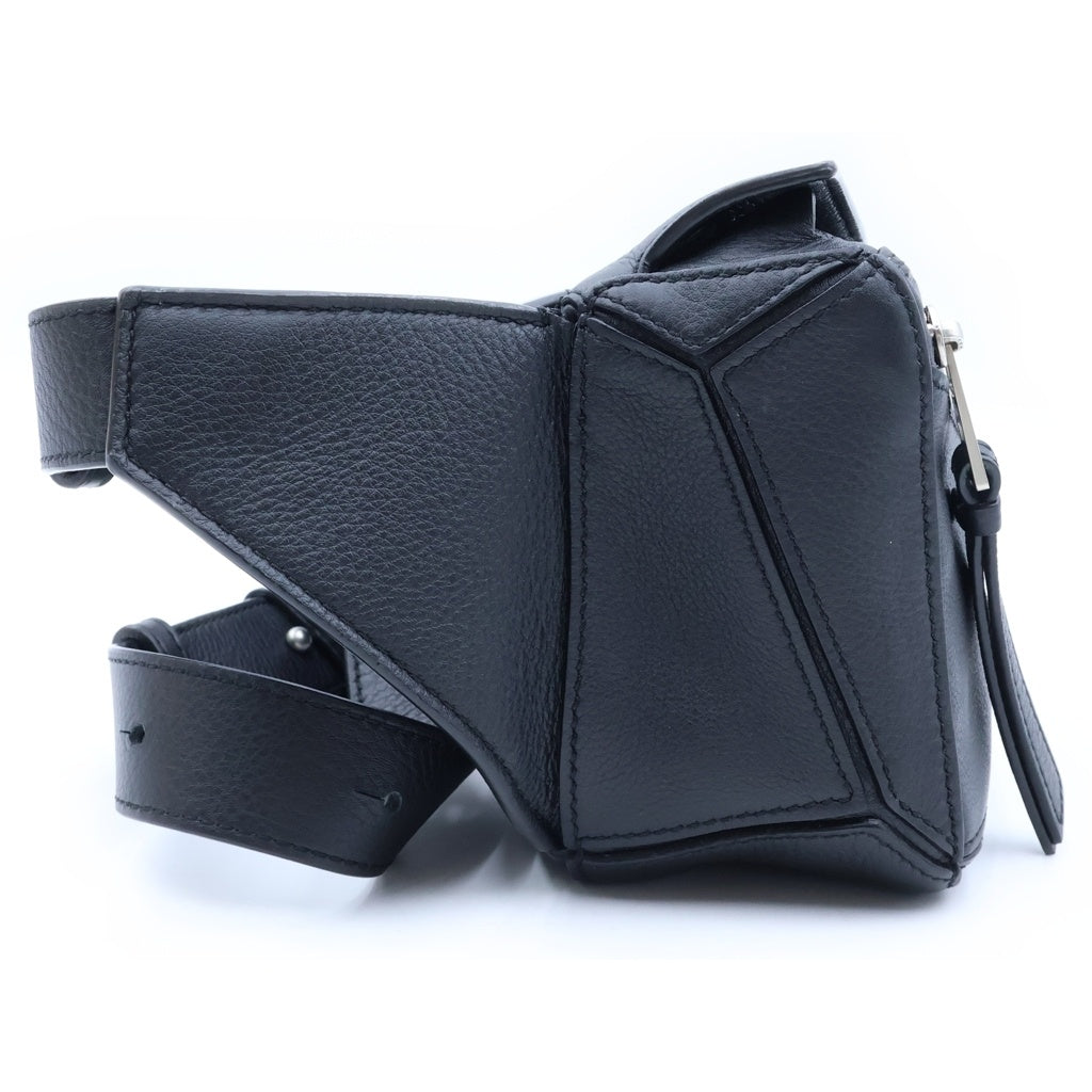 LOEWE(ロエベ) クロスボディバッグ パズル バムバッグ スモール ショルダーバッグ ブラック レザー B510SEBX02 シルバー金具 レディース