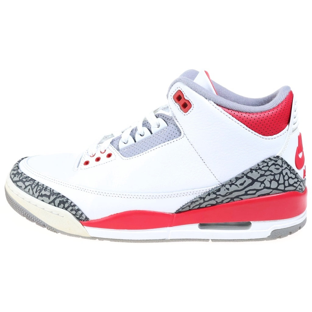 NIKE(ナイキ) AIR JORDAN 3 RETRO OG FIRE RED DN3707-160 エアジョーダン3 ファイヤーレッド ミッドカットスニーカー ホワイト/レッド US10/28cm