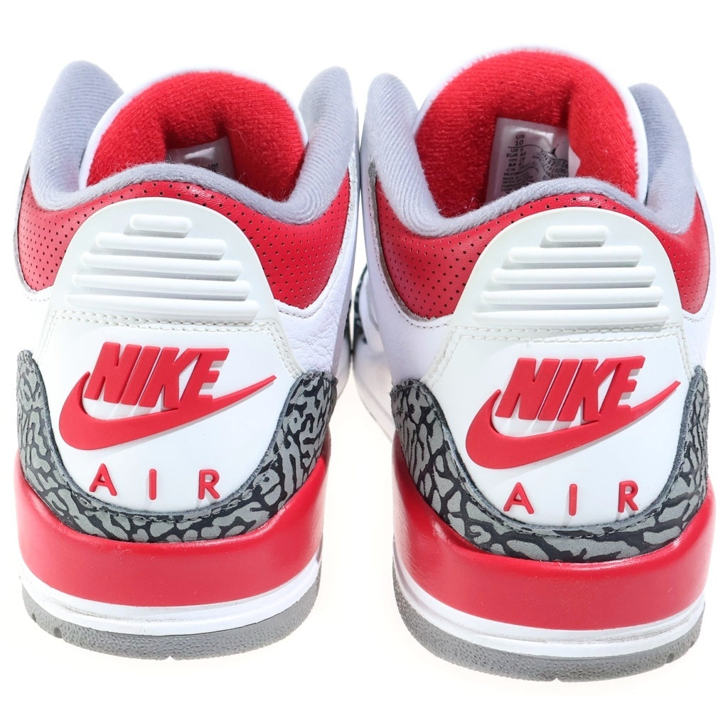 NIKE(ナイキ) AIR JORDAN 3 RETRO OG FIRE RED DN3707-160 エアジョーダン3 ファイヤーレッド ミッドカットスニーカー ホワイト/レッド US10/28cm