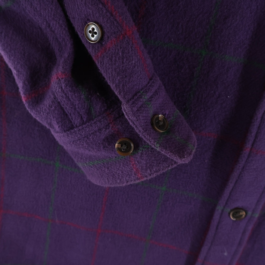 SUPREME(シュプリーム) 12AW Heavyweight Flnnel Windowpane Shirt ヘビーウェイトフランネル長袖シャツ パープル