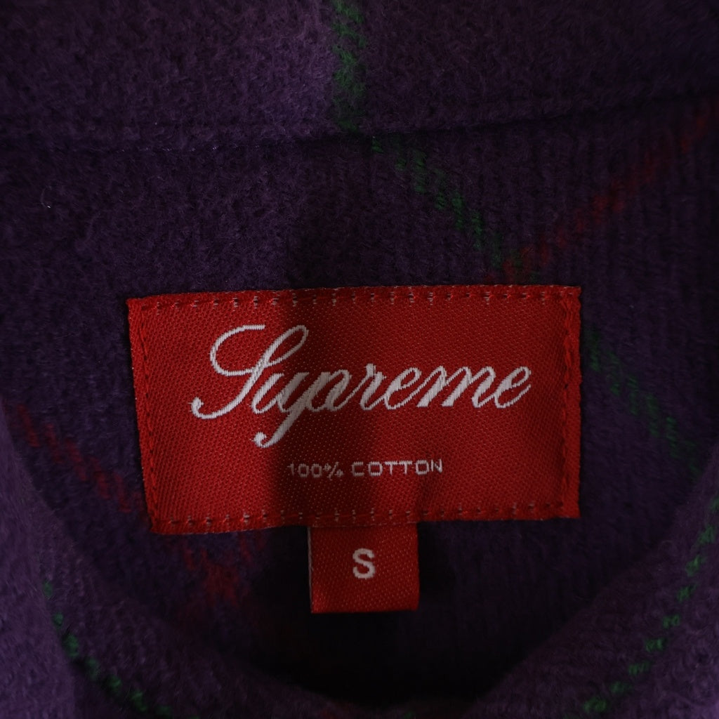 SUPREME(シュプリーム) 12AW Heavyweight Flnnel Windowpane Shirt ヘビーウェイトフランネル長袖シャツ パープル