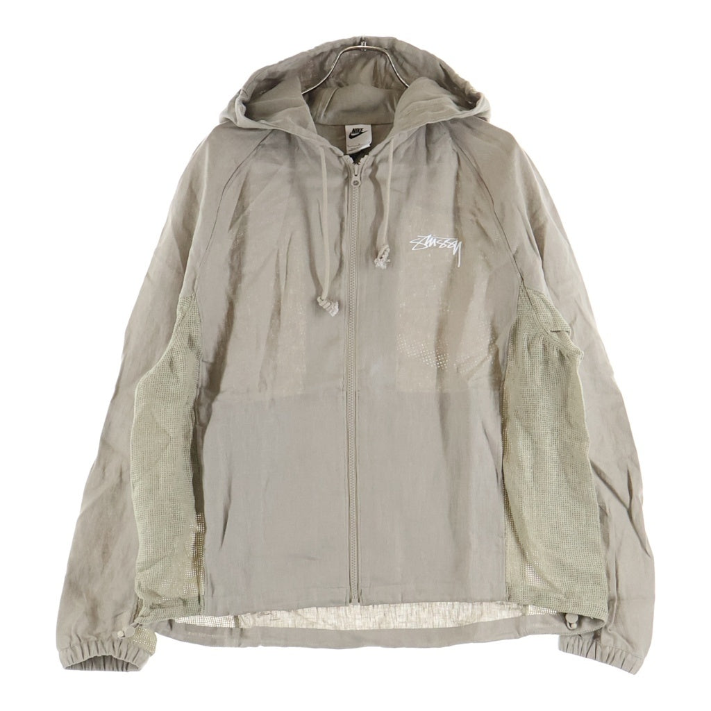 NIKE(ナイキ) ×STUSSY U NRG Linen Jacket Hoodie ステューシー リネン フーデッドジャケット ベージュ FZ5751-263