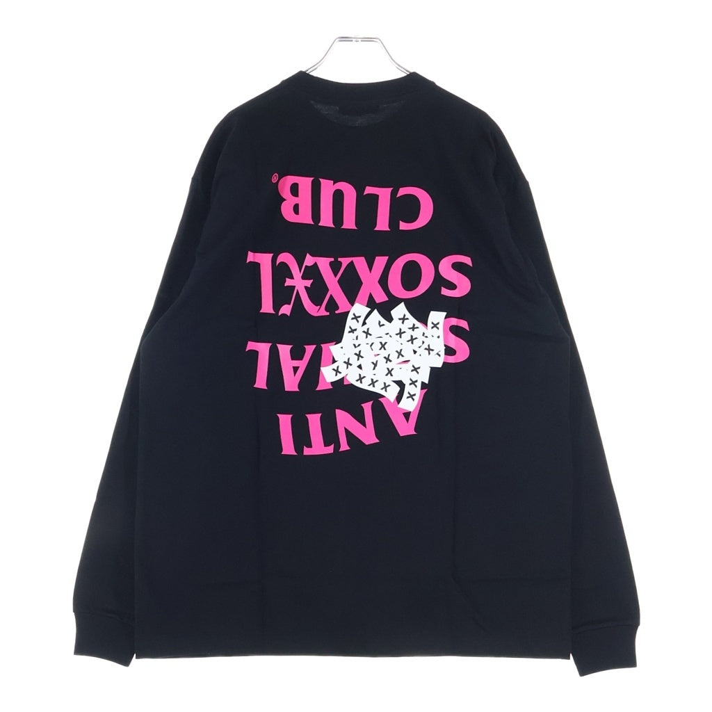 GOD SELECTION XXX(ゴッドセレクショントリプルエックス) 21SS ×ANTI SOCIAL CLUB アンチソーシャルソーシャルクラブ プリントロゴ 長袖Tシャツ カットソー ブラック GX-S21-ASLT-02