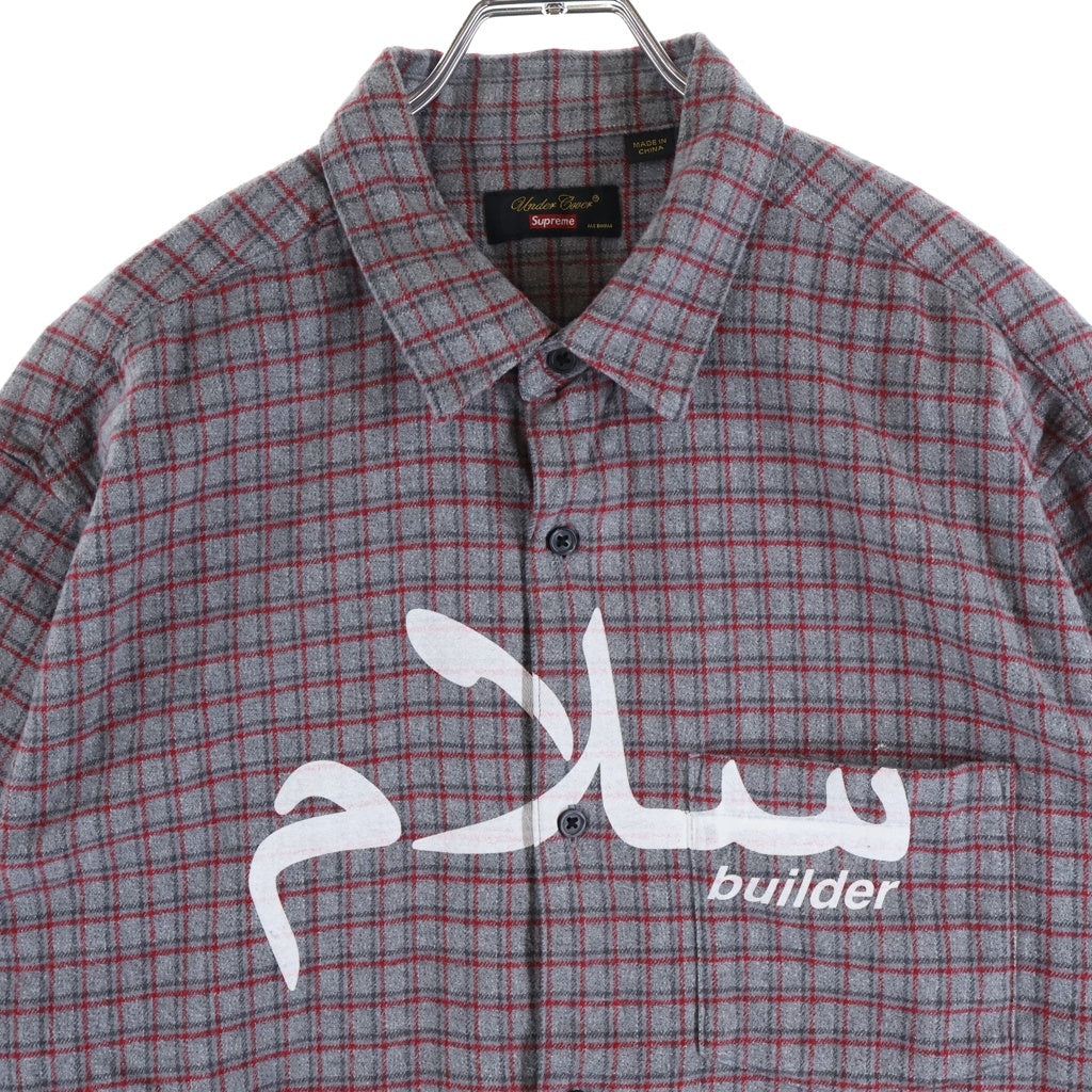SUPREME(シュプリーム) 23SS ×UNDERCOVER Flannel S/S Shirt アンダーカバー フランネル 半袖シャツ グレー