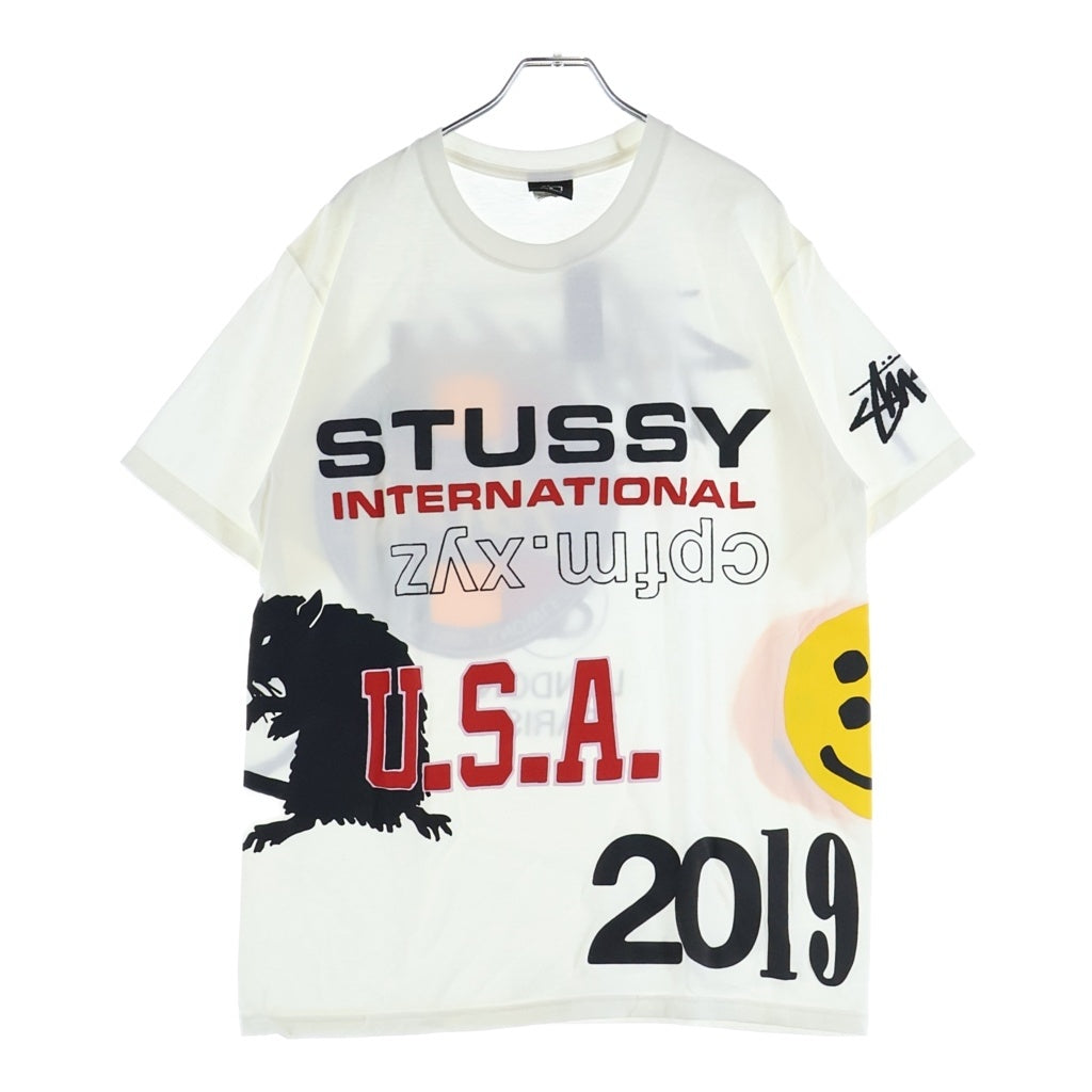 STUSSY(ステューシー) 19SS ×CPFM USA 2019 Tee カクタスフリープラネット アメリカ独立記念日 プリントロゴ 半袖Tシャツ カットソー ホワイト 19M3903488