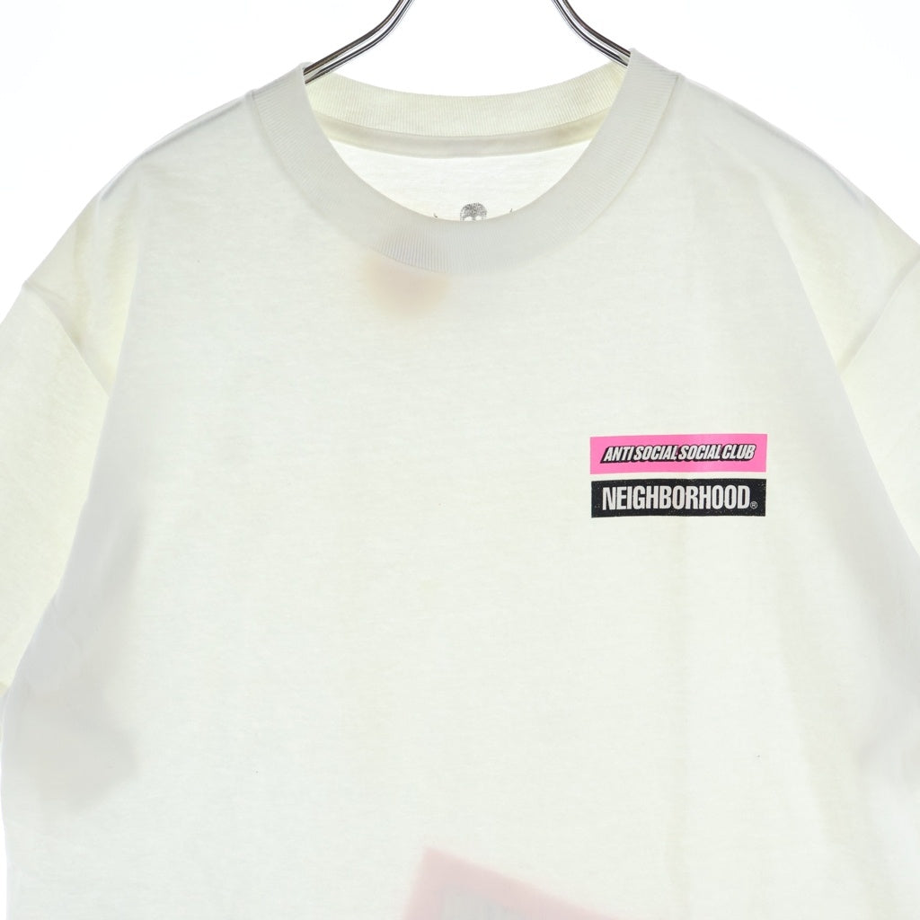ANTI SOCIAL SOCIAL CLUB(アンチソーシャルソーシャルクラブ) ×NEIGHBORHOOD ネイバーフッド バーロゴプリント 半袖Tシャツ カットソー ホワイト 192GEASN-STM01S