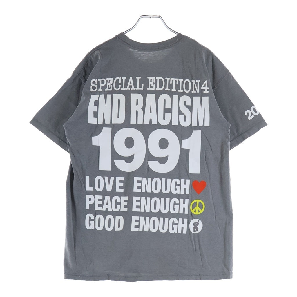 INFINITE ARCHIVES(インフィニティ アーカイブス) END RACISM TEE 1991 プリントロゴ 半袖Tシャツ カットソー グレー
