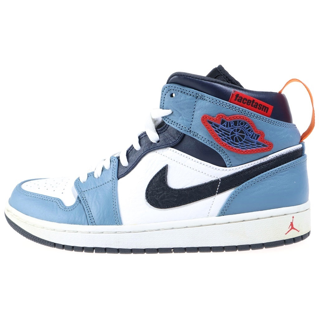 NIKE(ナイキ) ×FACETASM AIR JORDAN 1 MID ファセッタズム エアジョーダン1 ミッドカットスニーカー ホワイト/ネイビー US9.5/27.5cm CU2802-100