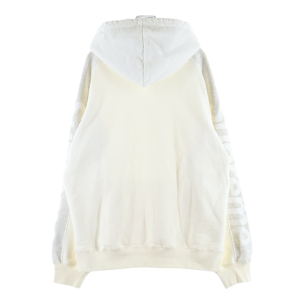 SUPREME(シュプリーム) 18SS Sideline Hooded Sweatshirt サイドライン アームロゴ スウェットプルオーバーパーカー グレー/アイボリー