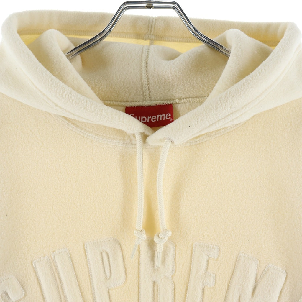 SUPREME(シュプリーム) 18AW Polartec Hooded Sweatshirt ポーラテック アーチロゴ フリース プルオーバーパーカー アイボリー