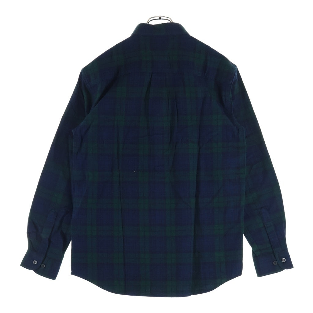 WIND AND SEA(ウィンダンシー) ×L.L.Bean エルエルビーン 刺繍ロゴ フランネル長袖シャツ ブラック/グリーン WDS-C-LLB-24-Q2-02