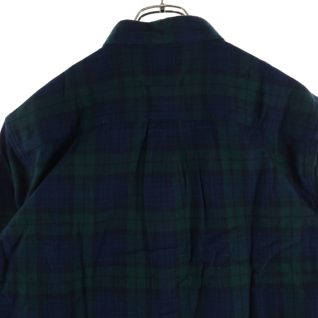 WIND AND SEA(ウィンダンシー) ×L.L.Bean エルエルビーン 刺繍ロゴ フランネル長袖シャツ ブラック/グリーン WDS-C-LLB-24-Q2-02