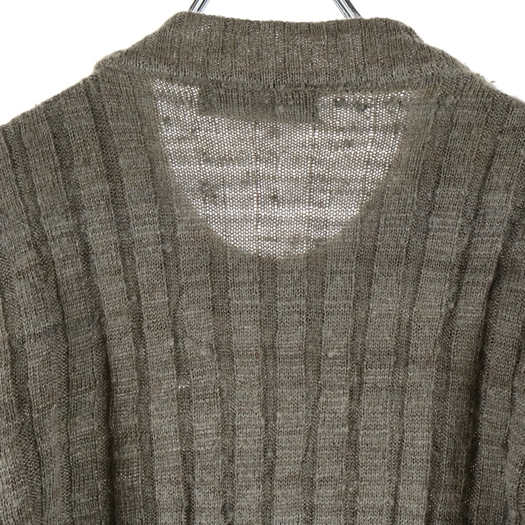 DOLCE & GABBANA(ドルチェアンドガッバーナ) テーピング シルククルーネックニット 薄手 ベージュ