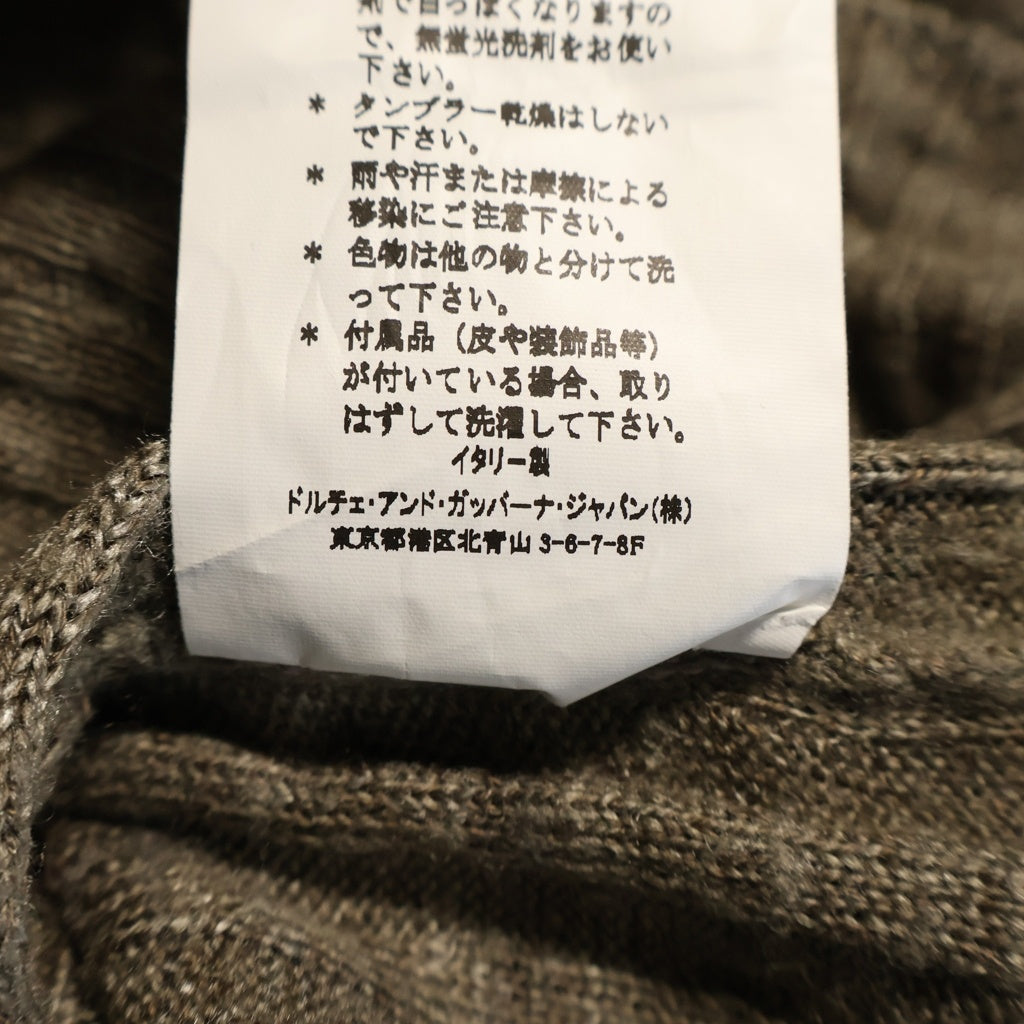 DOLCE & GABBANA(ドルチェアンドガッバーナ) テーピング シルククルーネックニット 薄手 ベージュ