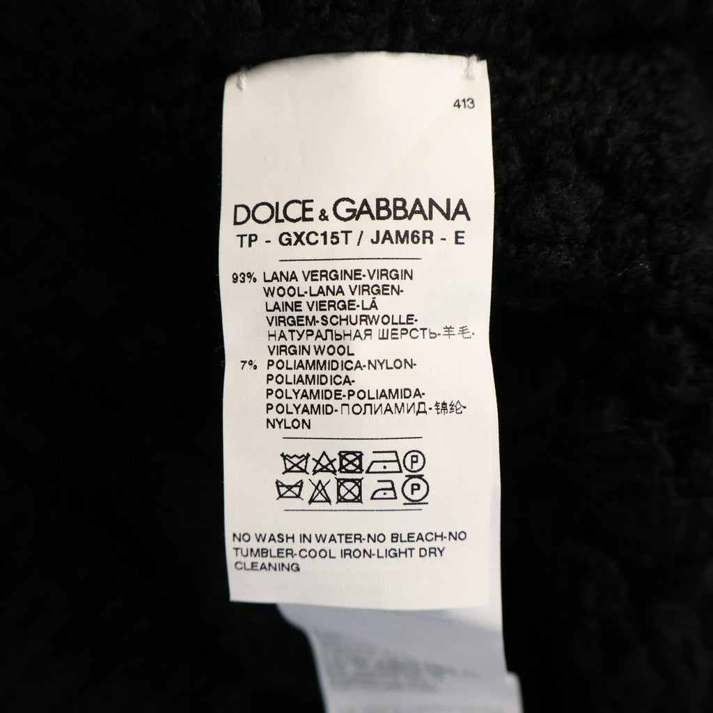 DOLCE & GABBANA(ドルチェアンドガッバーナ) ダメージ加工 ミドルゲージVネックニット ブラック GXC15T JAM6R