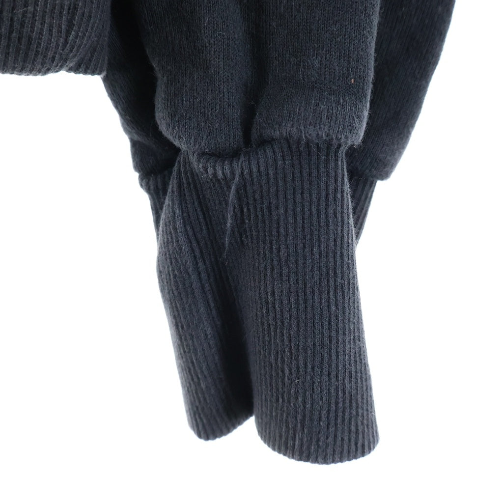 John Galliano(ジョン ガリアーノ) アーカイブ ニュースペーパー 本人ロゴプリント スウェットプルオーバーパーカー ブラック AUT718Y