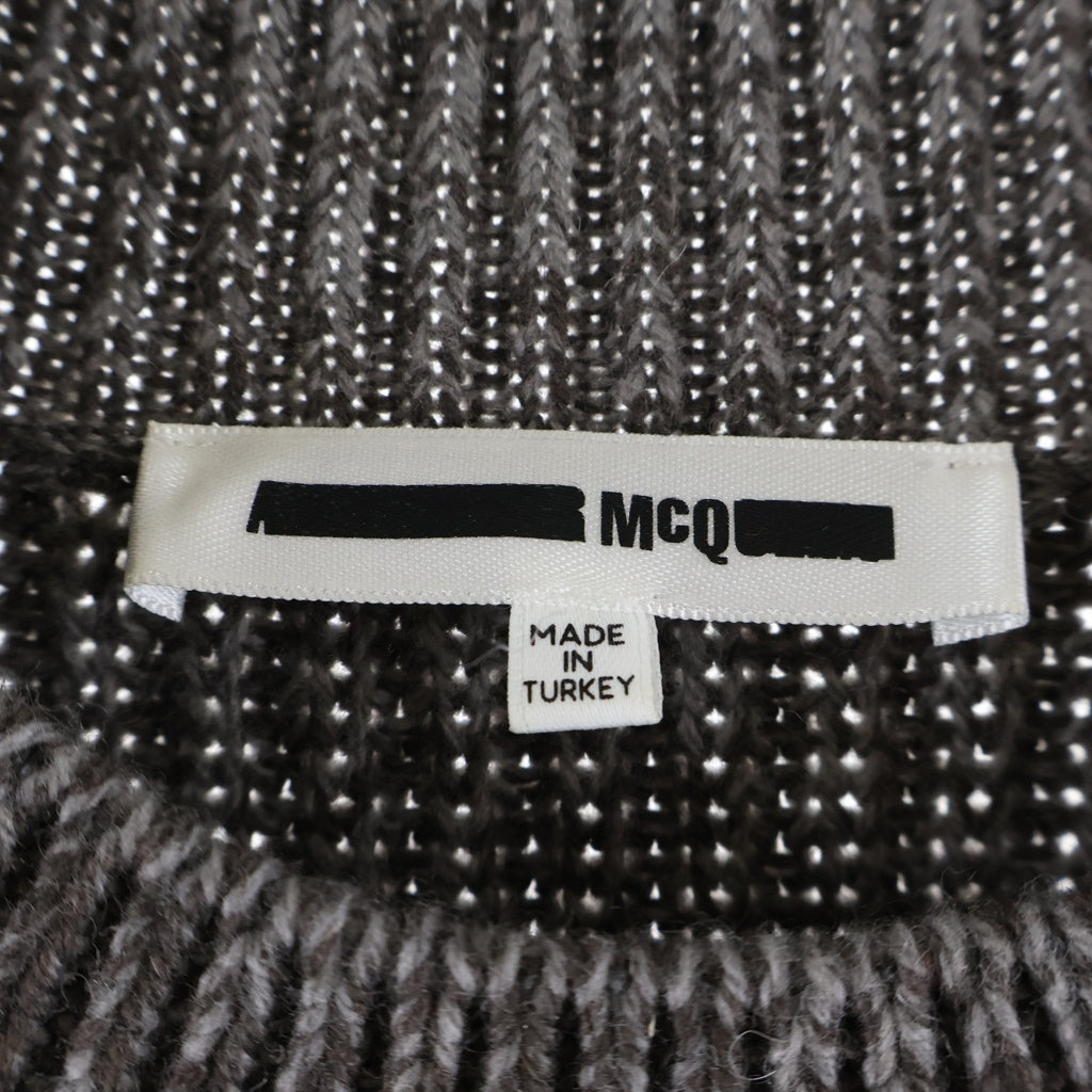 Alexander McQueen(アレキサンダーマックイーン) スワロー刺繍ロゴ クルーネックニット セーター 厚手 ブラウン