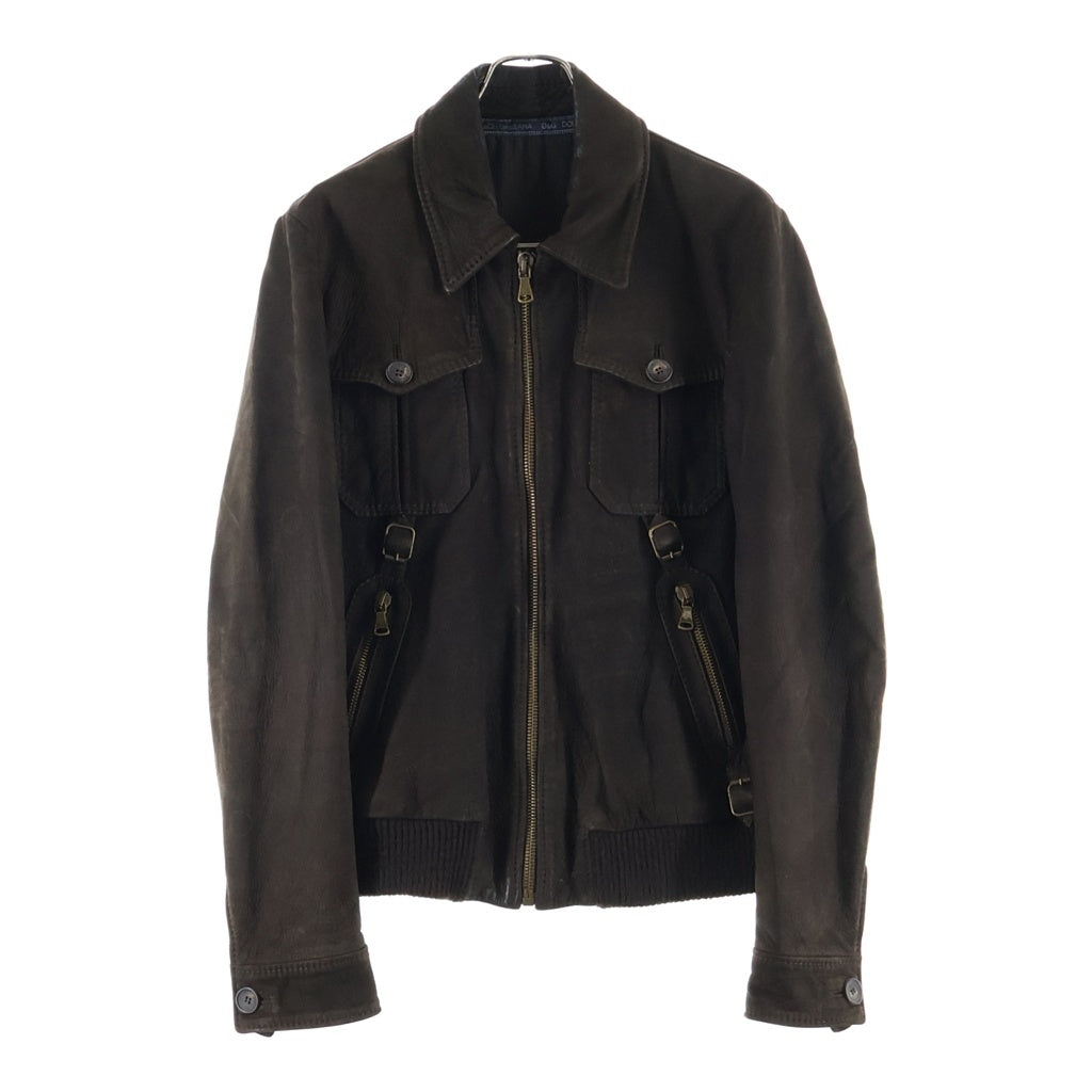 DOLCE & GABBANA(ドルチェアンドガッバーナ) バッファローレザー フライトジャケット ブラウン RB0052 SE052