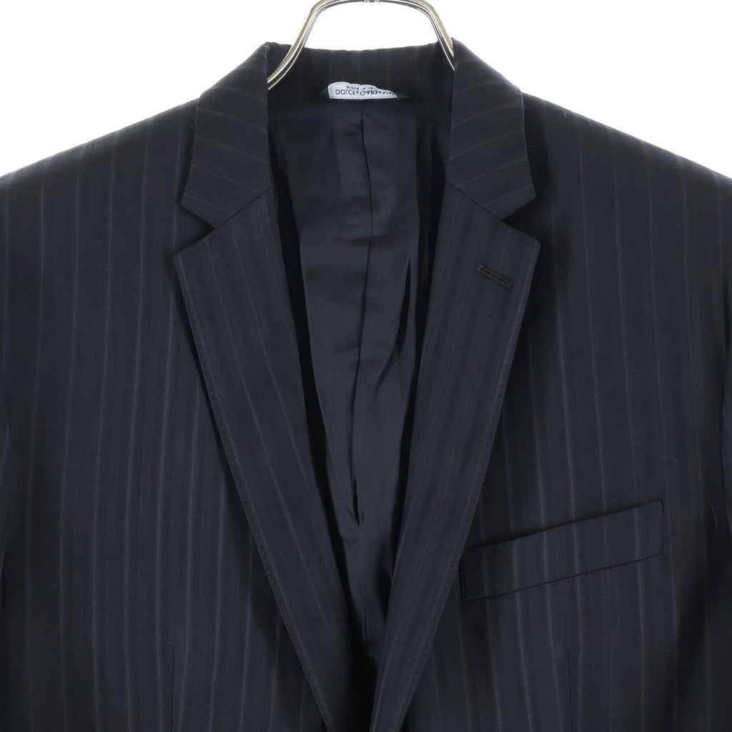 DOLCE & GABBANA(ドルチェアンドガッバーナ) MARTINI マティーニ ストライプ柄 シングルテーラードジャケット ブラック/グレー G1BIMT