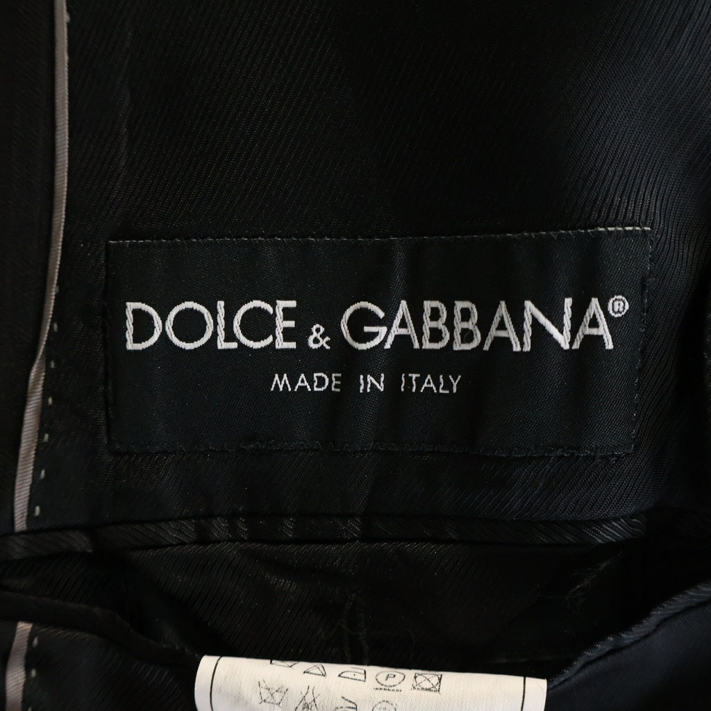 DOLCE & GABBANA(ドルチェアンドガッバーナ) MARTINI マティーニ ストライプ柄 シングルテーラードジャケット ブラック/グレー G1BIMT