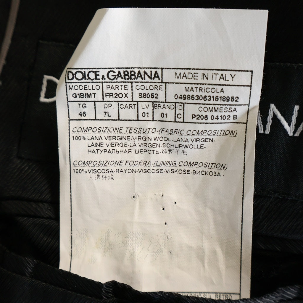 DOLCE & GABBANA(ドルチェアンドガッバーナ) MARTINI マティーニ ストライプ柄 シングルテーラードジャケット ブラック/グレー G1BIMT
