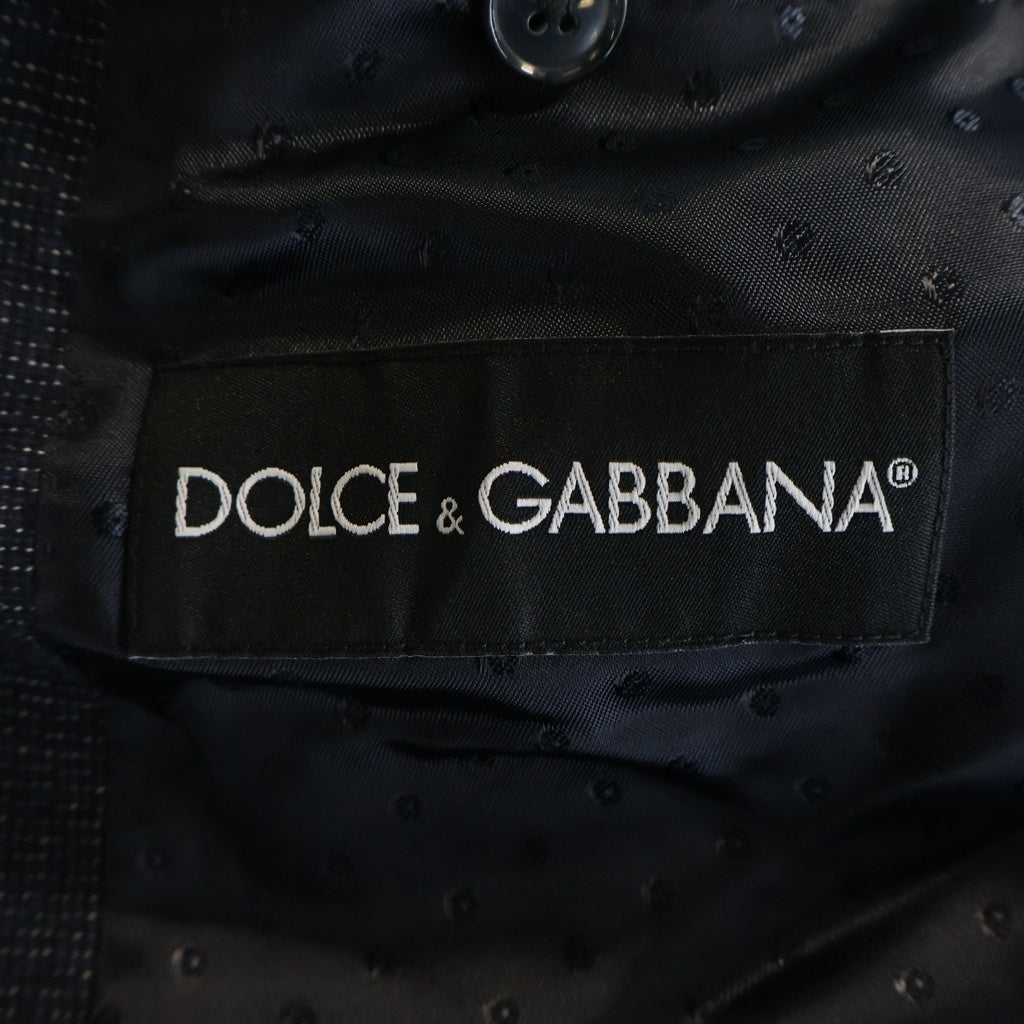 DOLCE & GABBANA(ドルチェアンドガッバーナ) ピンチェック柄 ウール シングルテーラードジャケット グレー G1BIM