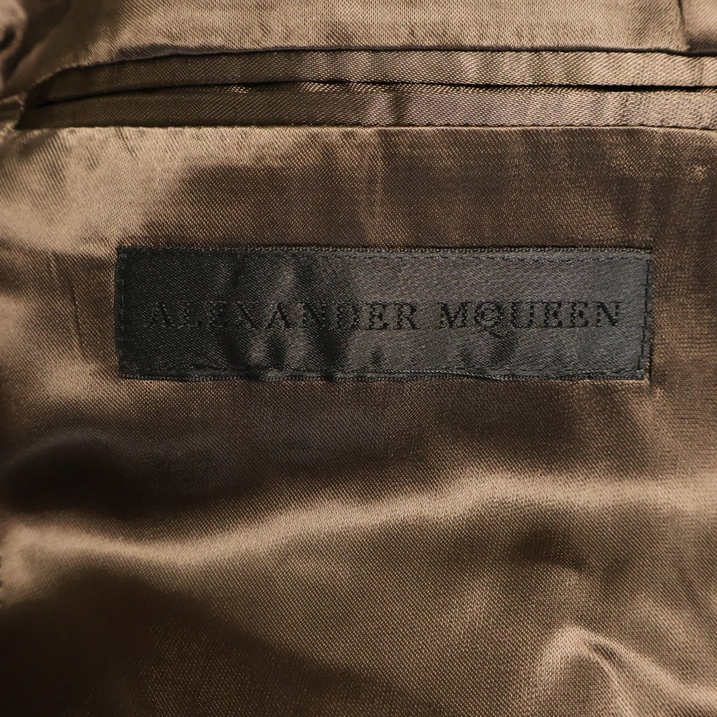 Alexander McQueen(アレキサンダーマックイーン) ストライプ柄 シングルテーラードジャケット ブラウン 145158 QS576