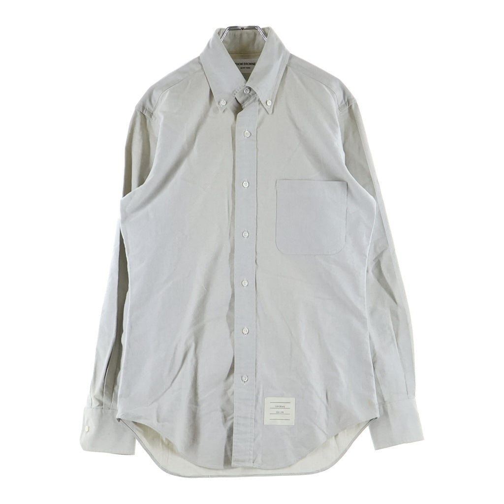 THOM BROWNE(トムブラウン) オックスフォード長袖シャツ カジュラル 無地 グレー A0123A42300