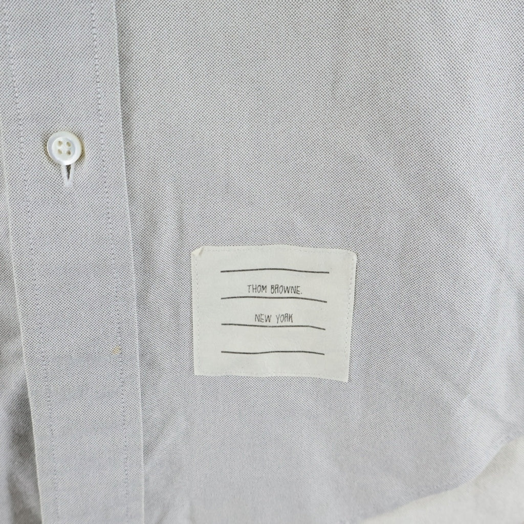 THOM BROWNE(トムブラウン) オックスフォード長袖シャツ カジュラル 無地 グレー A0123A42300