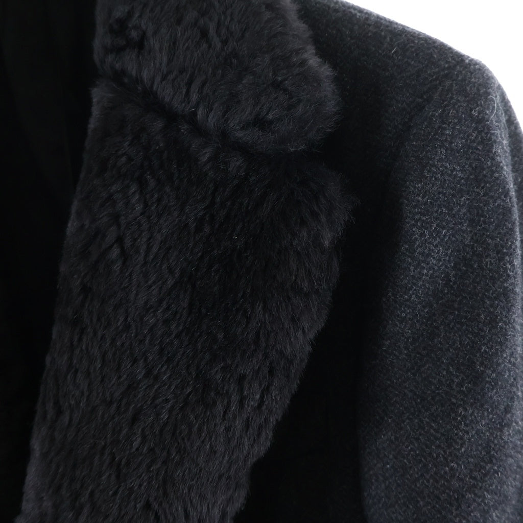 DOLCE & GABBANA(ドルチェアンドガッバーナ) 襟ラムファー ウールチェスターコート グレー G0403Z FMMBV