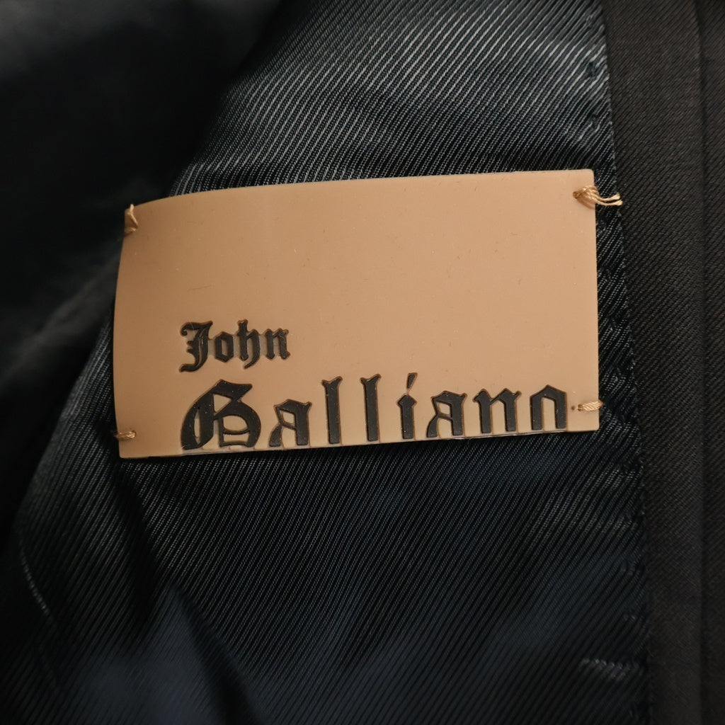 John Galliano(ジョン ガリアーノ) ソードボタン シングルテーラードジャケット ブラック AUS001I