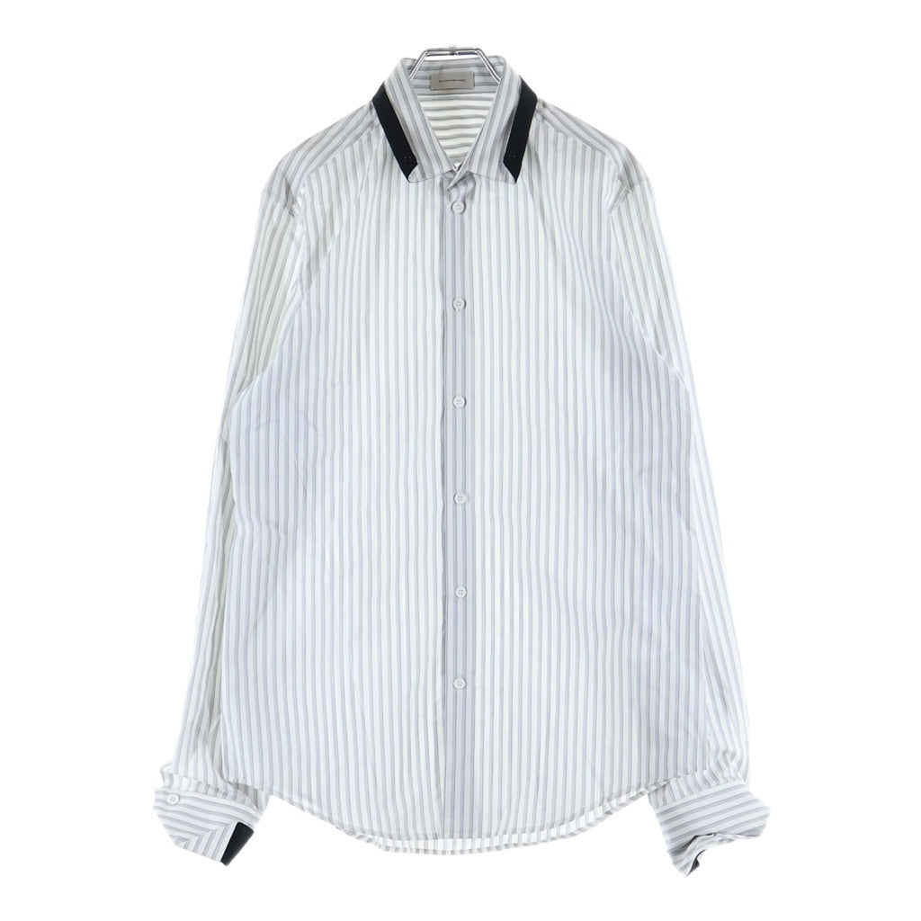BALENCIAGA(バレンシアガ) 襟ツートン ストライプ柄 カジュアル 長袖シャツ ホワイト 215295 TQ104