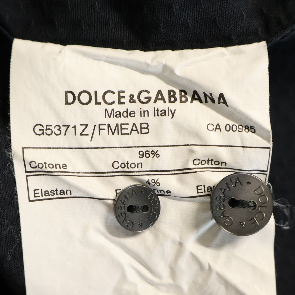 DOLCE & GABBANA(ドルチェアンドガッバーナ) SLIM FIT 刺子ストライプ カジュアル長袖シャツ ブラック G5371Z FMEAB
