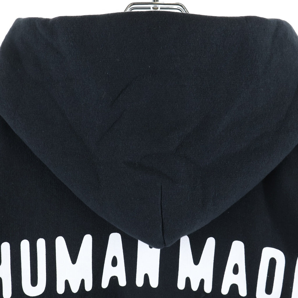 HUMAN MADE(ヒューマンメイド) 26SS Classic ZIP UP HOODIE バックプリントロゴ クラシック ジップアップフーディー スウェットパーカー ブラック HM32CS022