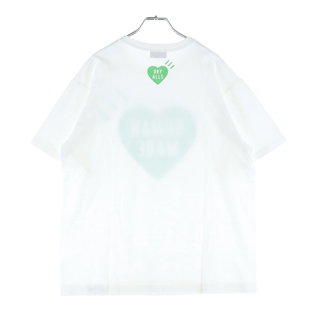 HUMAN MADE(ヒューマンメイド) HEART T-Shirt 京都限定 ハートロゴプリント 半袖Tシャツ カットソー ホワイト/グリーン