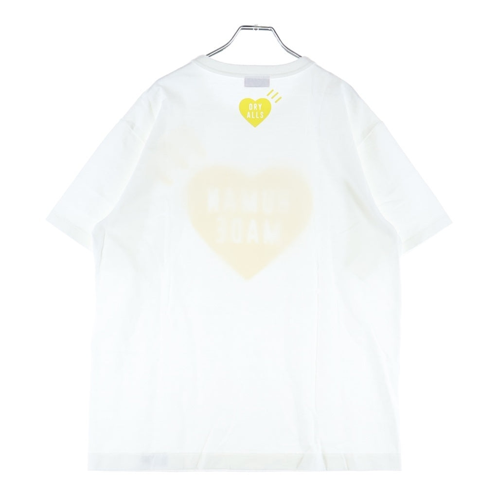 HUMAN MADE(ヒューマンメイド) HEART T-Shirt 大阪限定 ハートロゴプリント 半袖Tシャツ カットソー ホワイト/イエロー