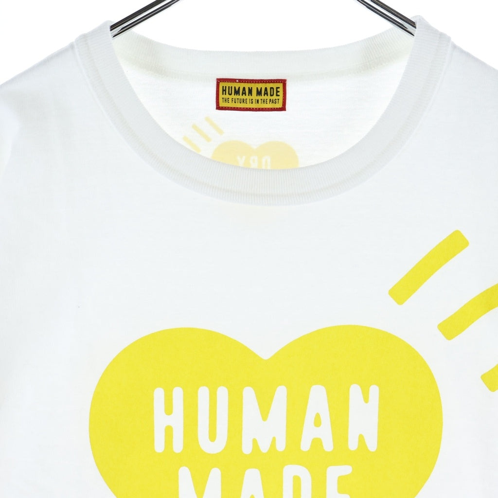 HUMAN MADE(ヒューマンメイド) HEART T-Shirt 大阪限定 ハートロゴプリント 半袖Tシャツ カットソー ホワイト/イエロー