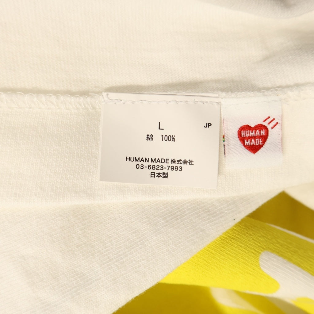 HUMAN MADE(ヒューマンメイド) HEART T-Shirt 大阪限定 ハートロゴプリント 半袖Tシャツ カットソー ホワイト/イエロー