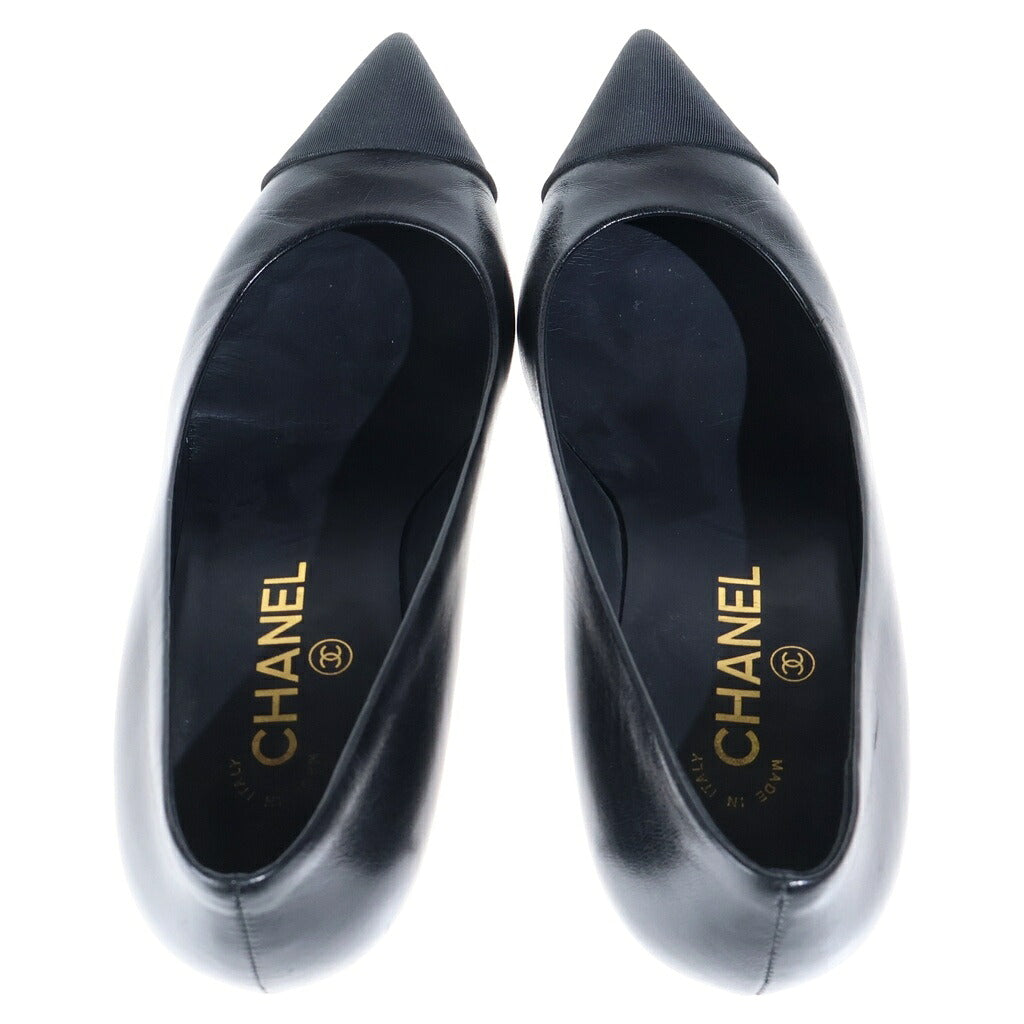 CHANEL(シャネル) レザーハイヒールパンプス ブラック G31984