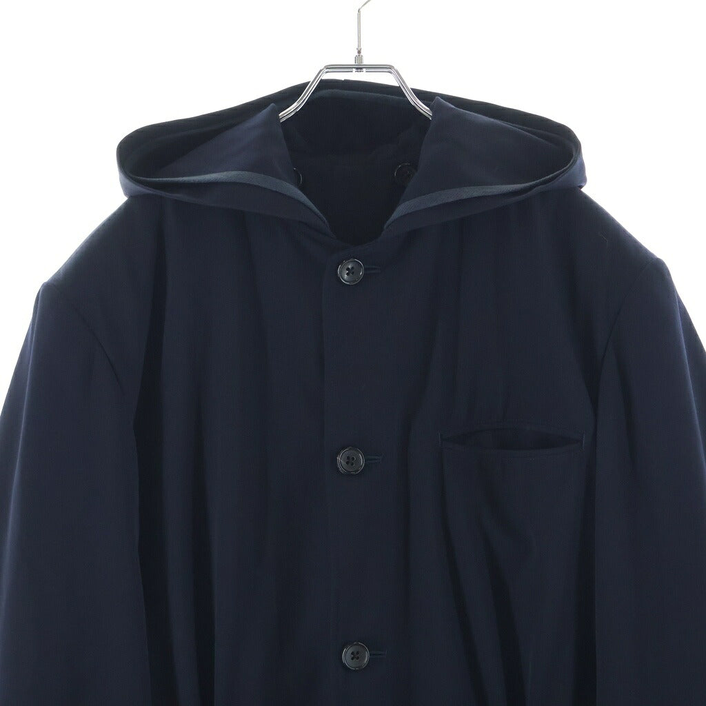 Y's for men(ワイズフォーメン) ウールウール ギャバジン ライナー付き フーディー ジャケット ブラック MV-J17-106