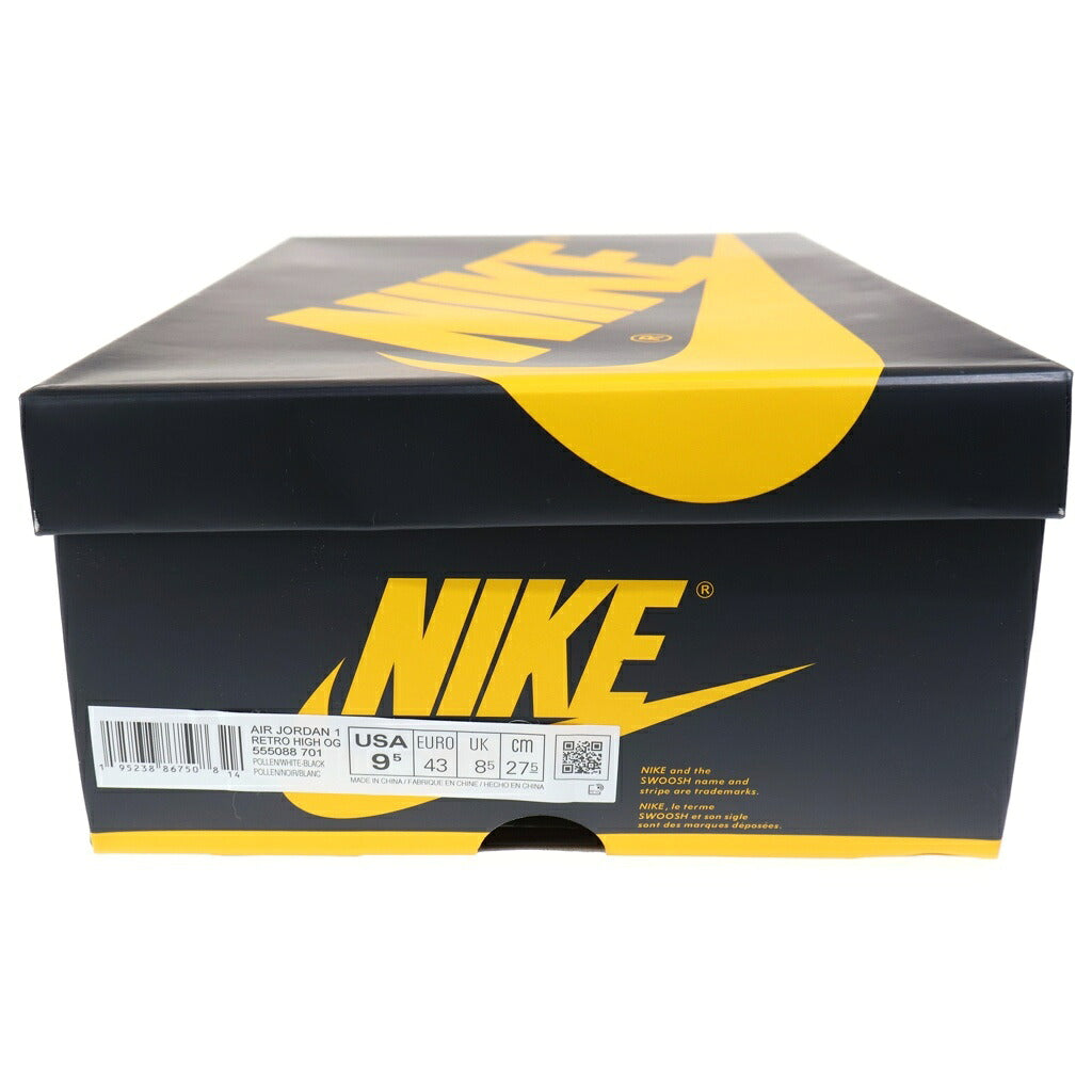 NIKE(ナイキ) AIR JORDAN 1 HIGH OG POLLEN エアジョーダン1 パラン ハイカットスニーカー イエロー/ブラック US9.5/27.5cm 555088-701