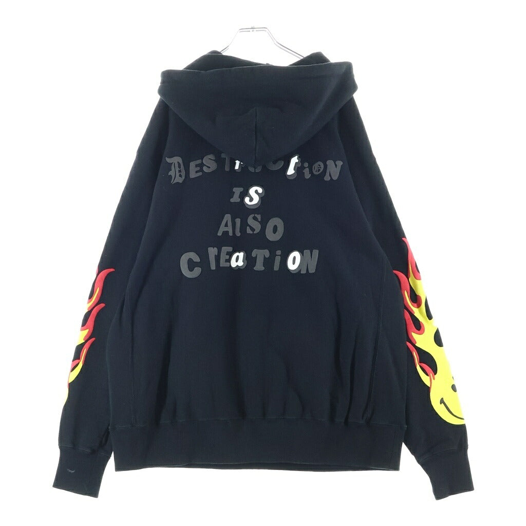READY MADE(レディメイド) 20SS Smile Hoodie スマイル プリントロゴ スウェットプルオーバーパーカー ブラック RE-CO-BK-00-00-106
