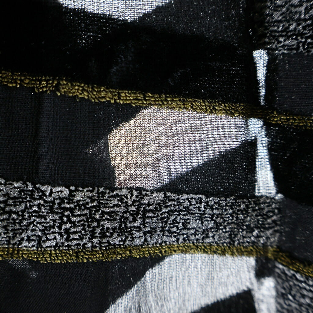 ERL(イーアールエル) Woven Blanket Coat デザイン シースルー長袖シャツ ブラック ERL04-B007