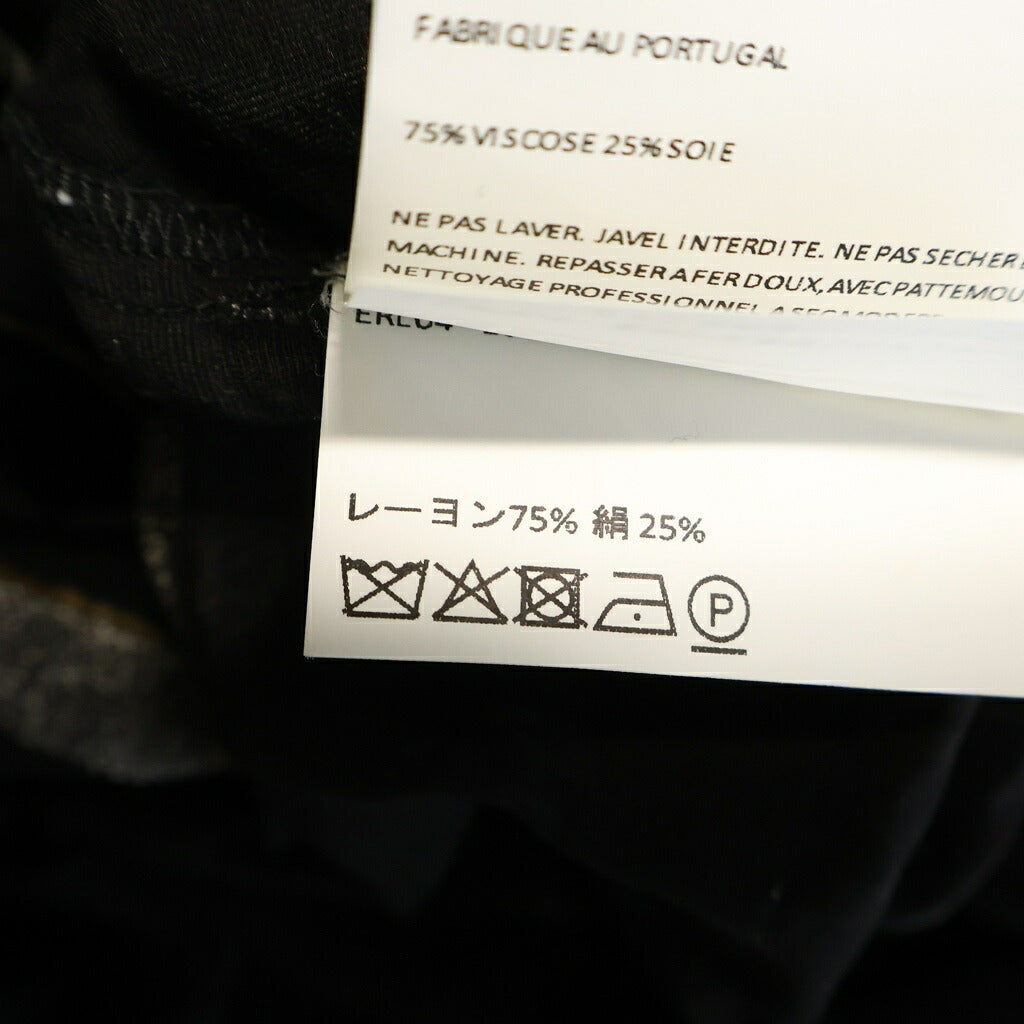 ERL(イーアールエル) Woven Blanket Coat デザイン シースルー長袖シャツ ブラック ERL04-B007
